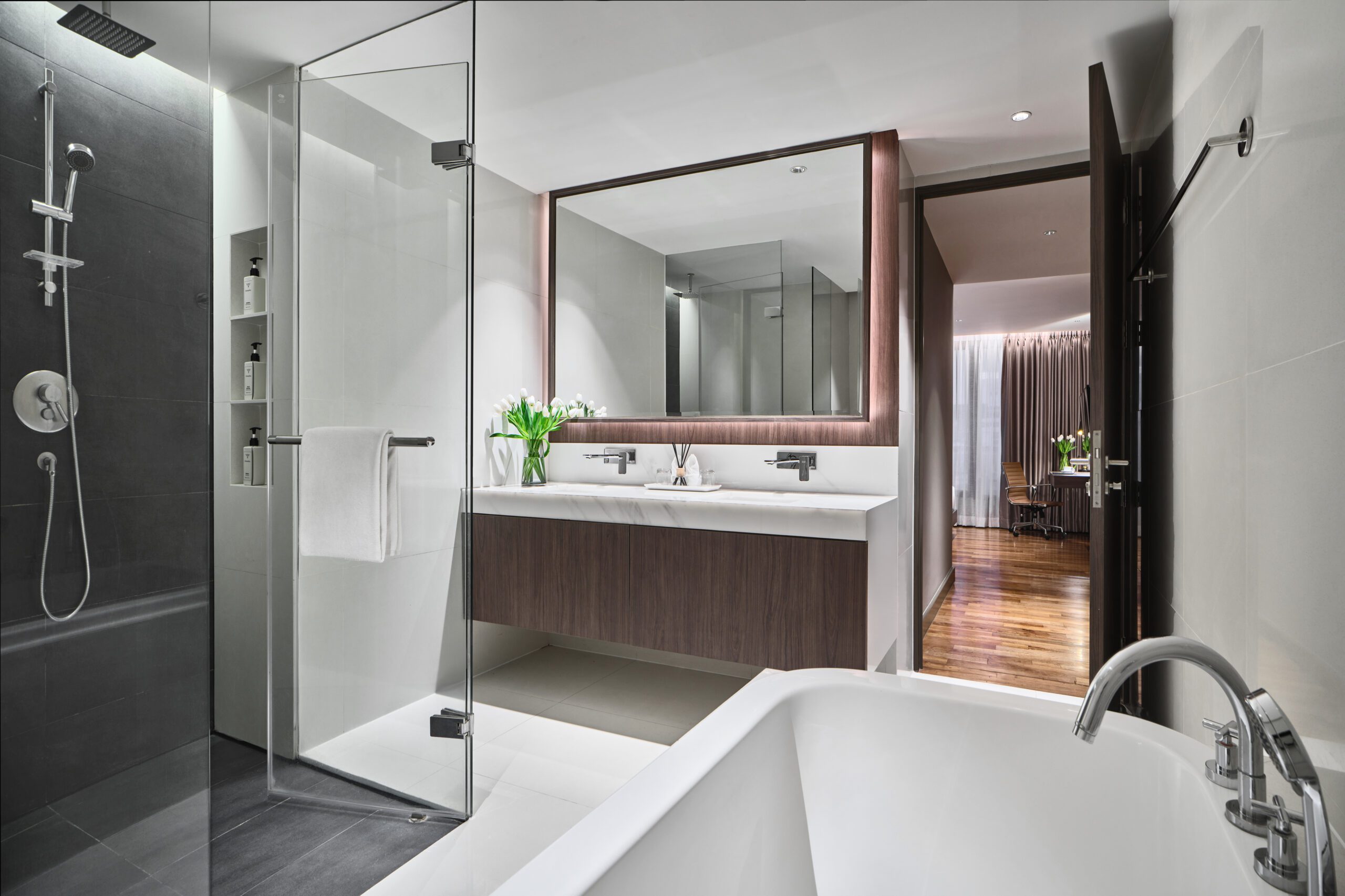 Many Of These Penthouse Units Have Separate Half Bathrooms photo